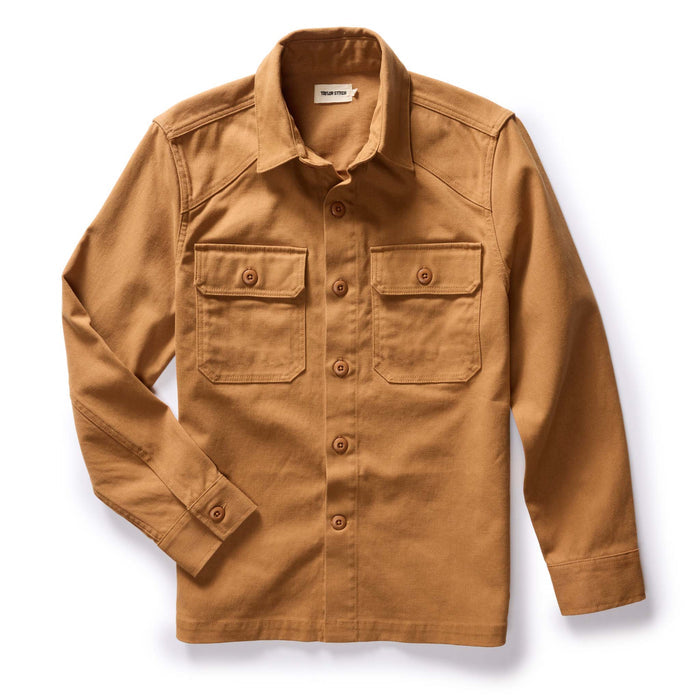 flatlay of The Shop Shirt in Cedar Boss Duck
