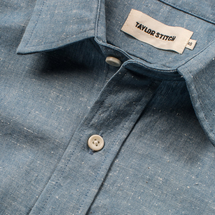 The Short Sleeve California in Slub Chambray