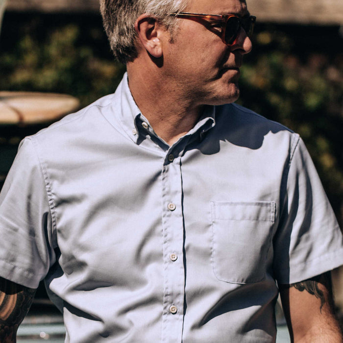 The Short Sleeve Jack in Washed Blue Oxford