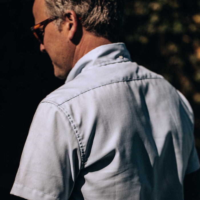 The Short Sleeve Jack in Washed Blue Oxford