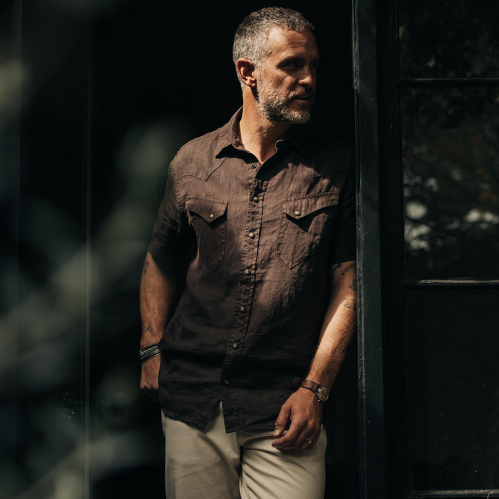 fit model in The Short Sleeve Western in Morita