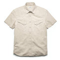 The Short Sleeve Western in Natural Herringbone