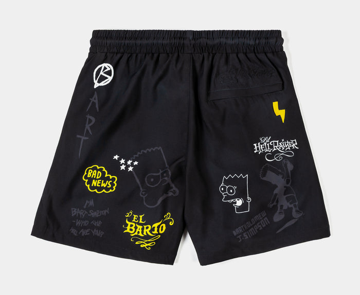 The Simpsons By Shoe Palace Chalkboard Hybrid Mens Shorts (Black/Yellow)