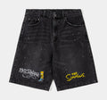 The Simpsons By Shoe Palace Hell Raiser Denim Washed Mens Shorts (Black/Yellow)