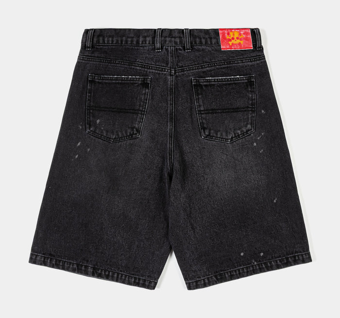 The Simpsons By Shoe Palace Hell Raiser Denim Washed Mens Shorts (Black/Yellow)