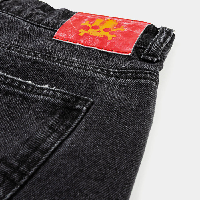 The Simpsons By Shoe Palace Hell Raiser Denim Washed Mens Shorts (Black/Yellow)