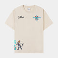 The Simpsons By Shoe Palace Itchy And Scratchy Mens Short Sleeve Shirt (Beige/Blue)