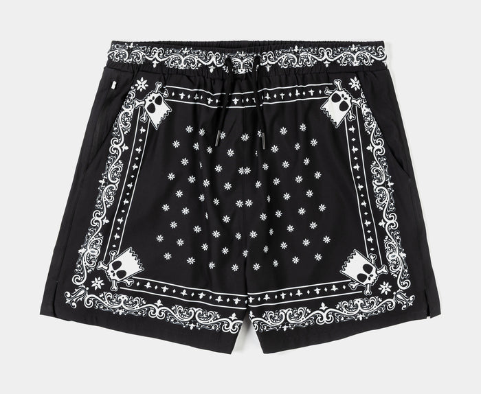 The Simpsons By Shoe Palace Paisley Hybrid Mens Shorts (Black/White)