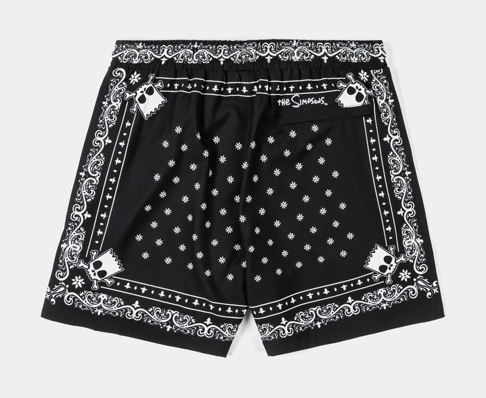 The Simpsons By Shoe Palace Paisley Hybrid Mens Shorts (Black/White)