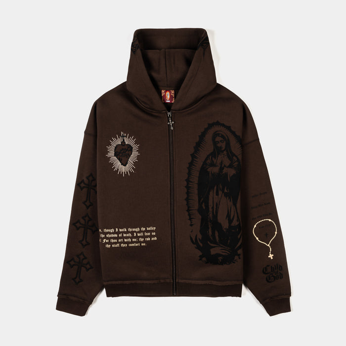 The Ultimate Sacrifice Zip Up Mens Hoodie (Brown/Black)