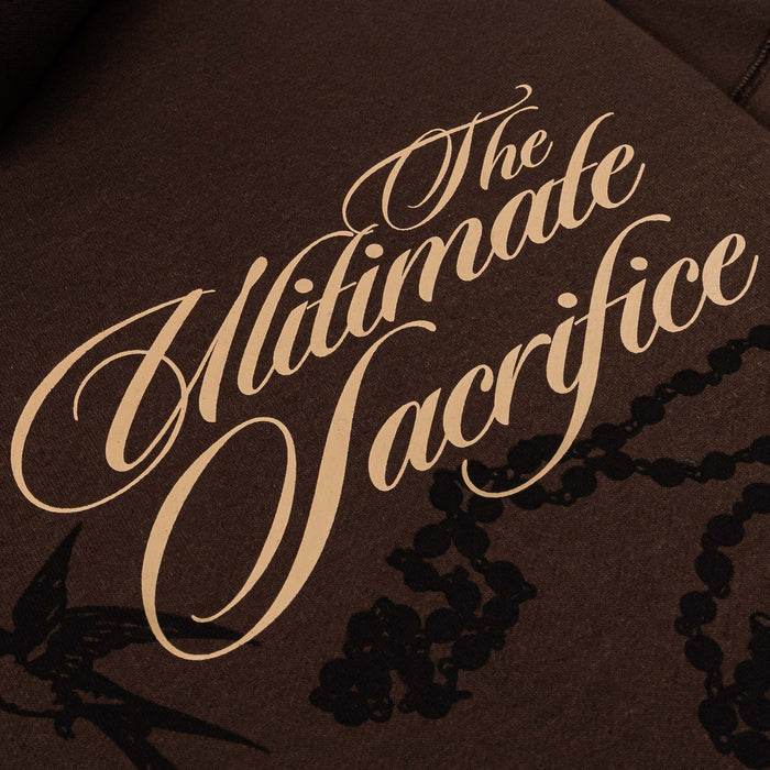 The Ultimate Sacrifice Zip Up Mens Hoodie (Brown/Black)