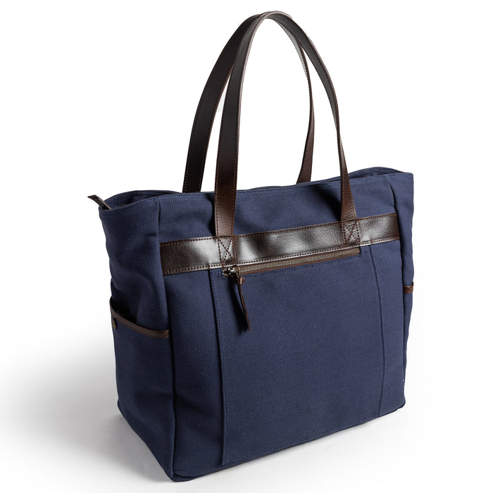 flatlay of The Utility Bag in Navy, from the back