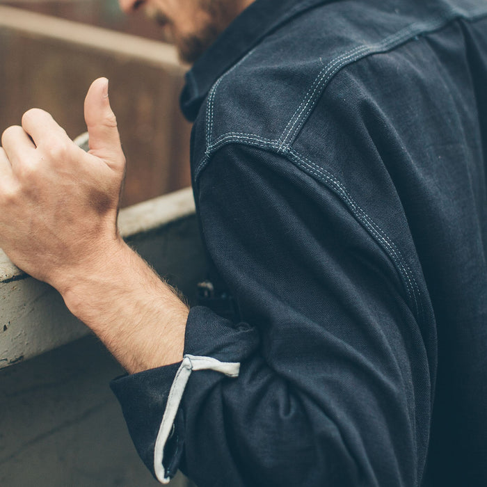 The Utility Shirt in Cone Mills Indigo Selvage Canvas