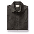 flatlay of The Utility Shirt in Olive Broken Herringbone