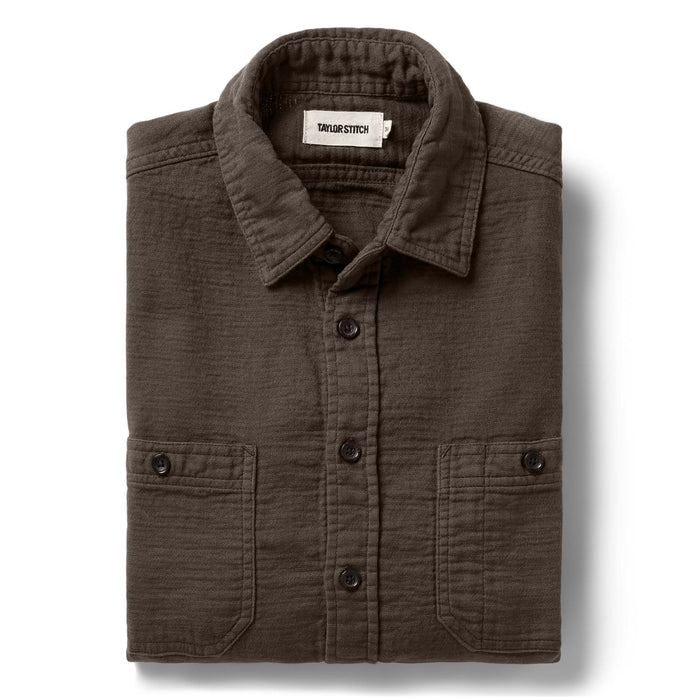 flatlay of The Utility Shirt in Walnut Double Cloth