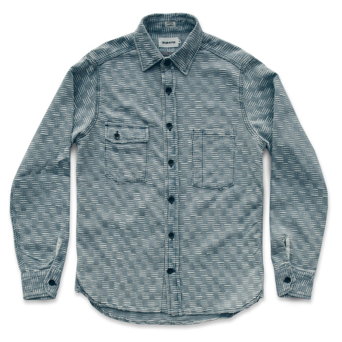 The Utility Shirt in Washed Indigo Jacquard