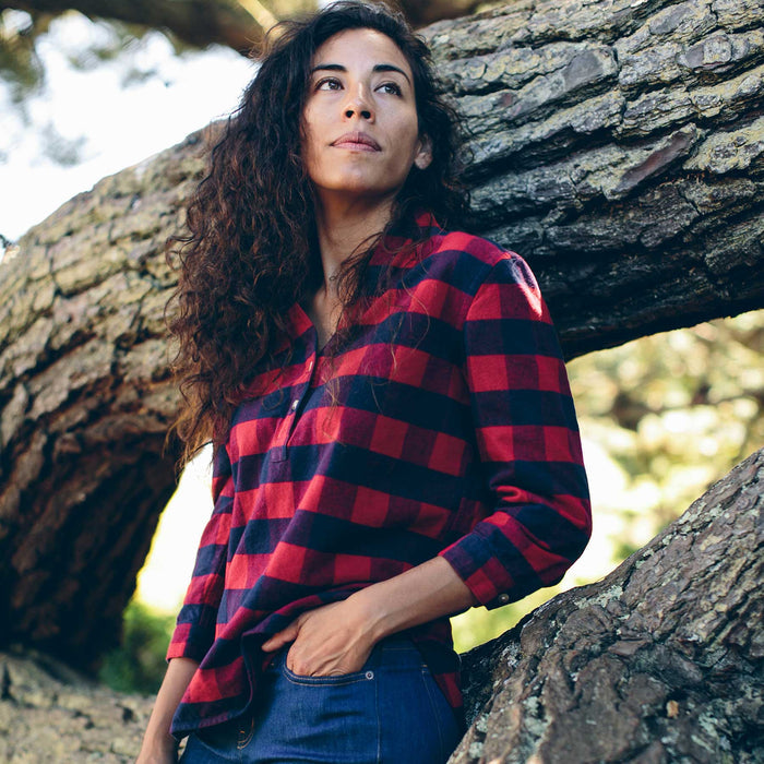 The Whitney Popover in Red Buffalo Plaid