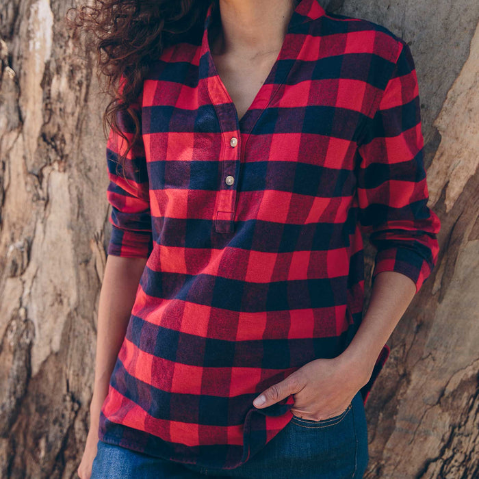 The Whitney Popover in Red Buffalo Plaid