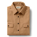 Folded flat lay of The Yosemite Shirt in Tan