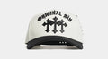 Triple Cross Snapback Mens Hat (Cream/Black)