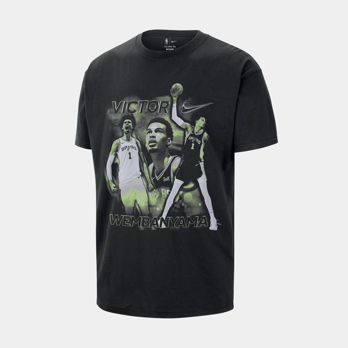 Victor Wembanyama NBA Mens Short Sleeve Shirt (Black)