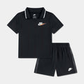 Victory Lap Polo and Shorts Infant Toddler Set (Black)