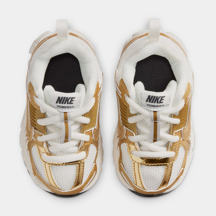 Vomero 5 Infant Toddler Running Shoes (Sail/Anthracite/Photon Dust/Metallic Gold)