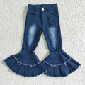 Washed Blue Bell bottom jeans  P0003