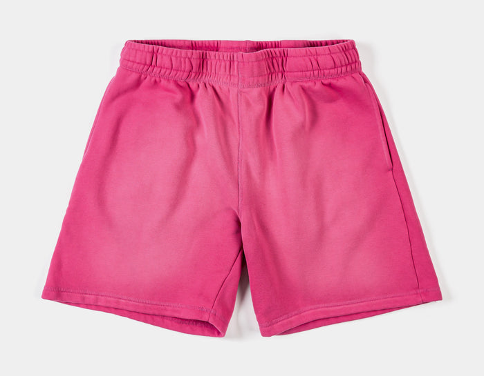 Washed Fleece Mens Shorts (Pink/Pink)