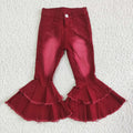 Wine Bell bottom jeans  P0004