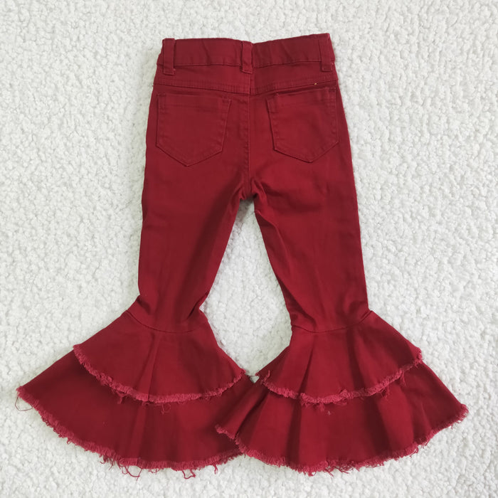 Wine Bell bottom jeans  P0004