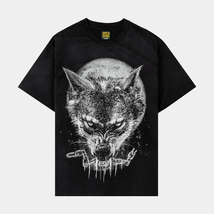 Wolf In Chains Washed Mens Short Sleeve Shirt (Grey/White)
