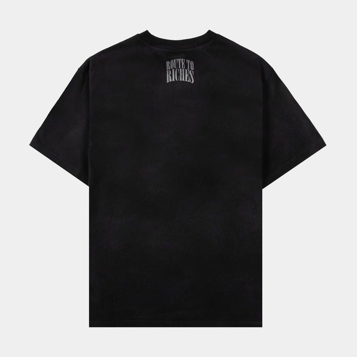 Wolf In Chains Washed Mens Short Sleeve Shirt (Grey/White)