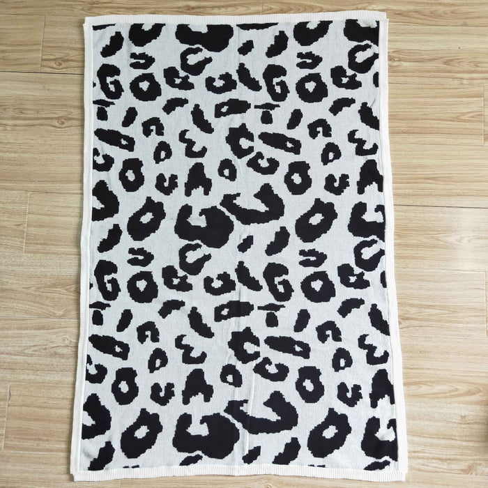 Woolen leopard print blanket    BL0023