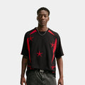 Your Message Here Mens Jersey (Black/University Red/Safety Orange)