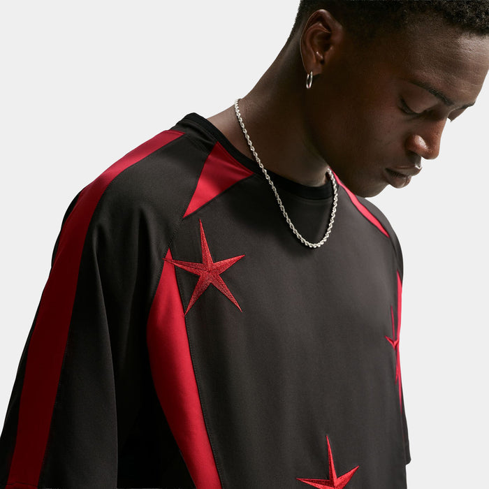 Your Message Here Mens Jersey (Black/University Red/Safety Orange)