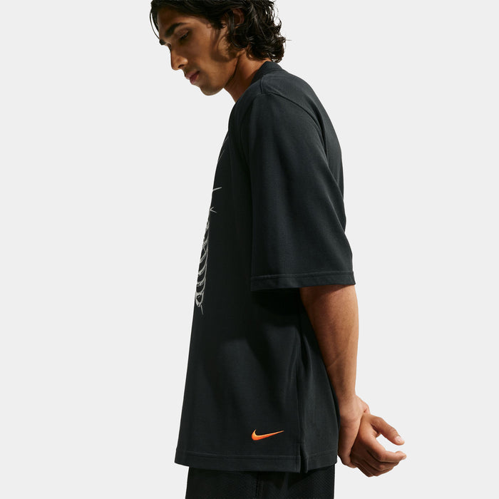 Your Message Here Mens Short Sleeve Shirt (Black/Safety Orange)