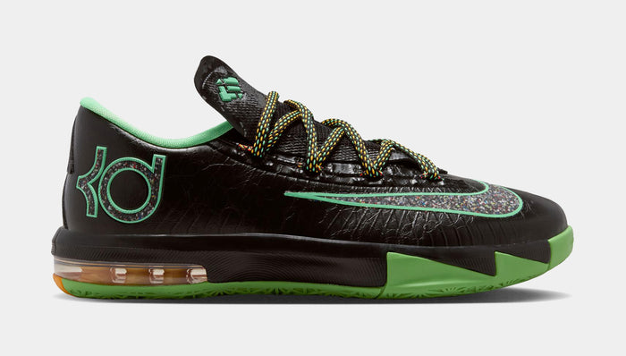 Zoom KD 6 Night Vision Grade School Basketball Shoes (Black/Multicolor/Light Lucid Green) Free Shipping