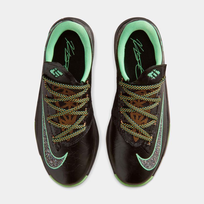 Zoom KD 6 Night Vision Grade School Basketball Shoes (Black/Multicolor/Light Lucid Green) Free Shipping