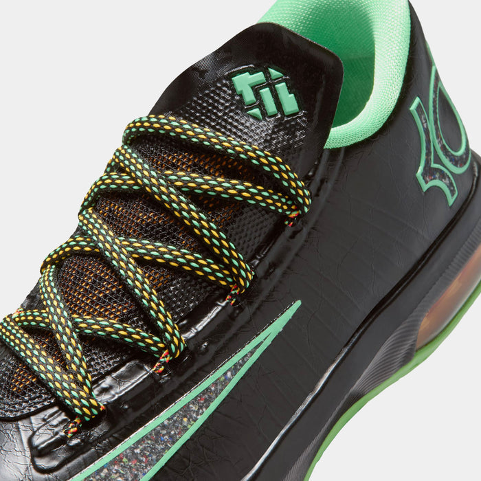 Zoom KD 6 Night Vision Grade School Basketball Shoes (Black/Multicolor/Light Lucid Green) Free Shipping