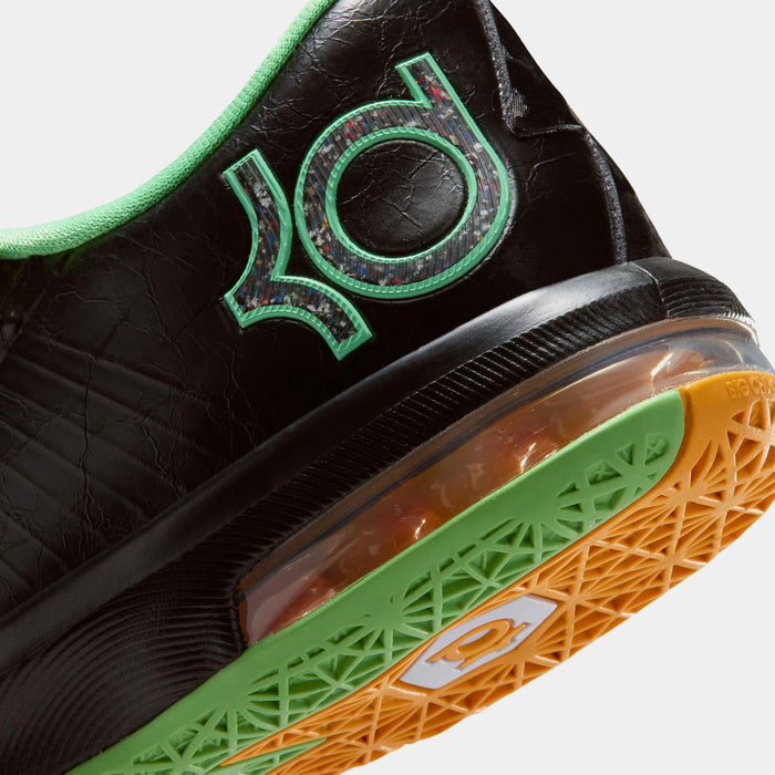 Zoom KD 6 Night Vision Grade School Basketball Shoes (Black/Multicolor/Light Lucid Green) Free Shipping